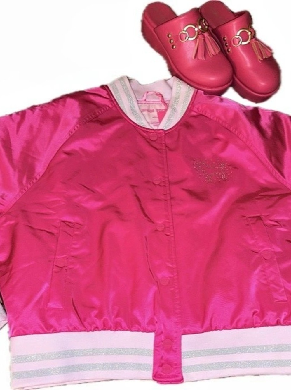 Victoria's Secret Legally Blonde Elle PINK Bomber Jacket Size Large NWT